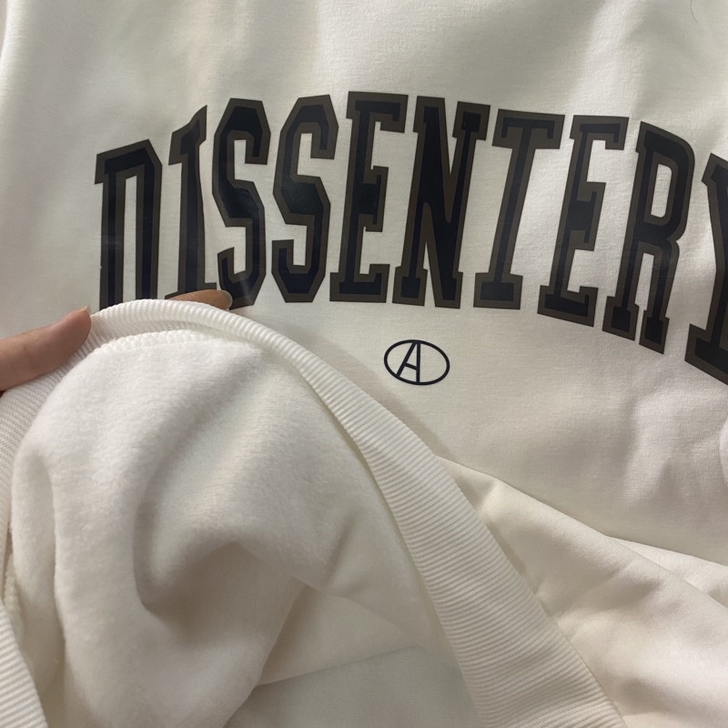 Áo sweater chữ basic lót nỉ bông mềm nam nữ