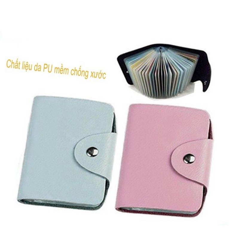 Ví đựng thẻ cầm tay, ví mini 12 ngăn, màu giao ngẫu nhiên