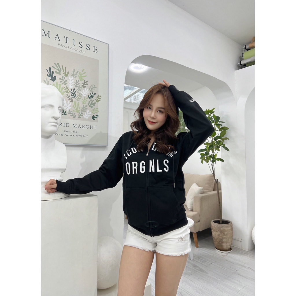Áo khoác nữ Icon Denim màu đen chất vải nỉ da cá dày dặn