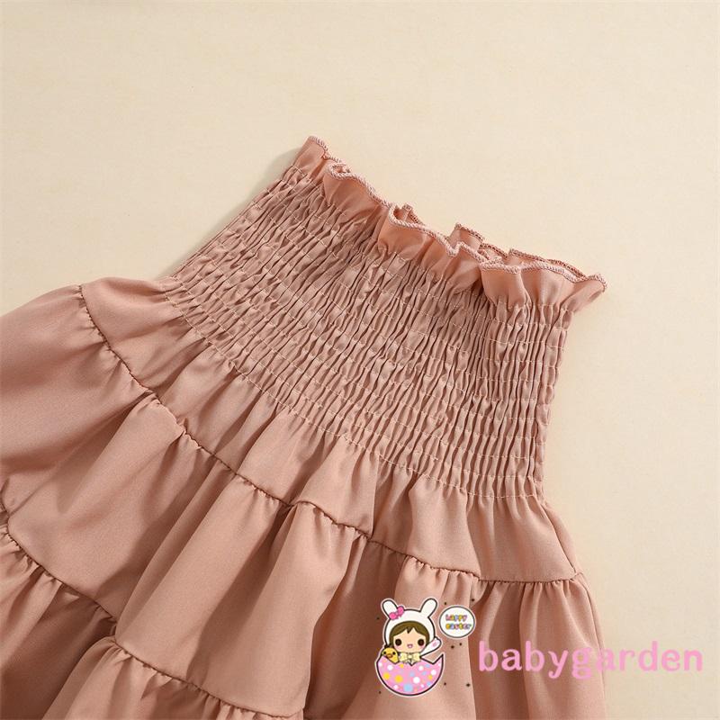 Bộ Áo Thun Tay Dài Màu Trơn Phối Chân Váy Xếp Ly Thời Trang Cho Bé Gái