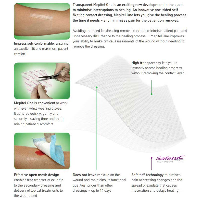 Tấm lưới silicone bảo vệ vết thương Mepitel One