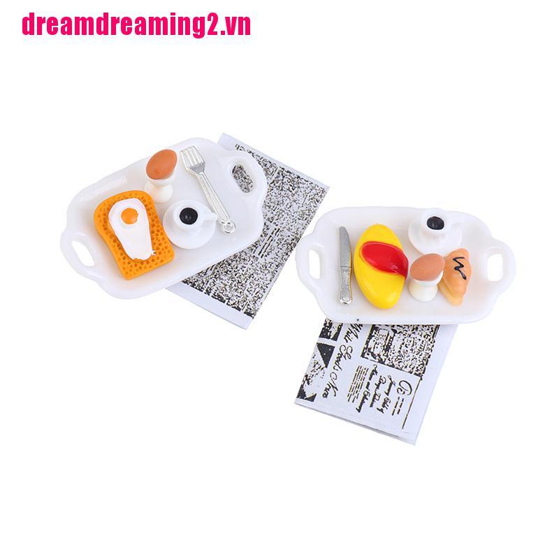 Khay Bánh Mì Trứng 2 Ngăn Tỉ Lệ 1 / 12 1 / 6 Trang Trí Nhà Búp Bê