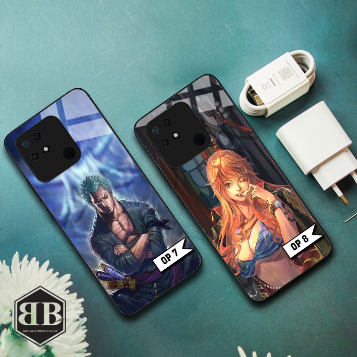 ỐP lưng kính cường lực Xiaomi Redmi 10C nhân vật hoạt hình
