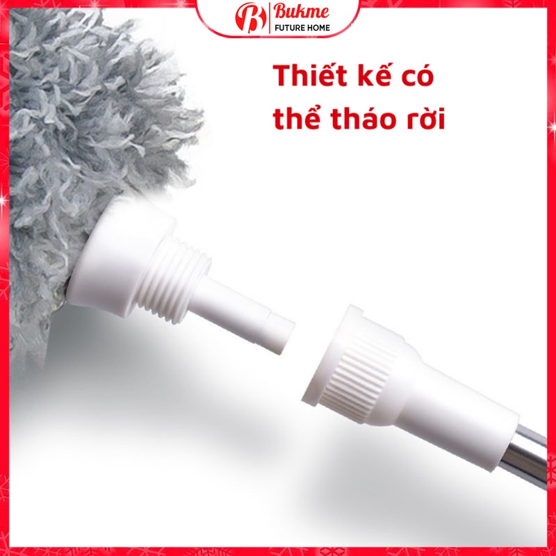 Chổi quét bụi cây phất trần thông minh cán dài 2m8 có thể thu rút gọn điều chỉnh độ dài quét màng nhện tiện lợi