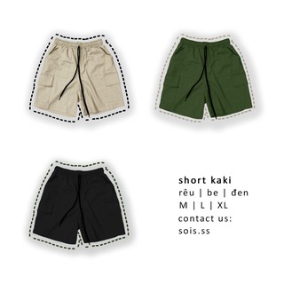 QUẦN SHORT KAKI UNISEX (màu rêu)