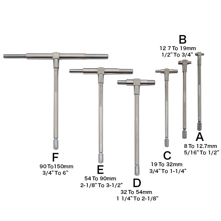 Bộ cử đo lỗ đo đường kính trong 8 – 150mm 6 pcs