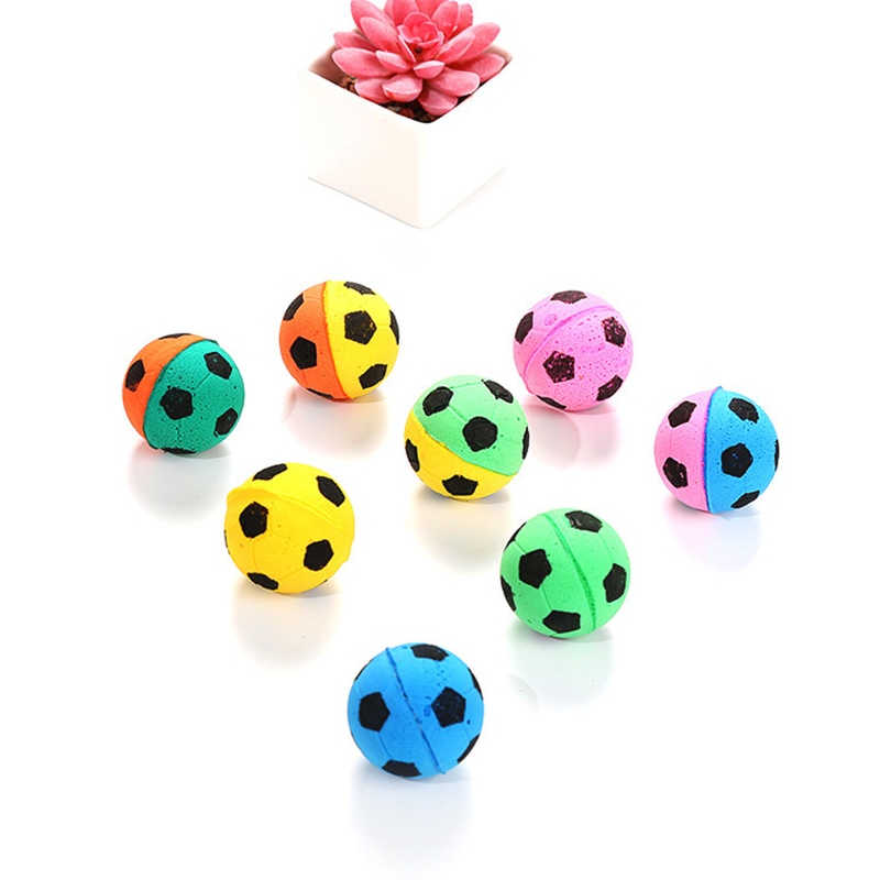 Set 10 Quả Bóng Đồ Chơi Mini 4cm Bằng Latex Mềm Cho Mèo