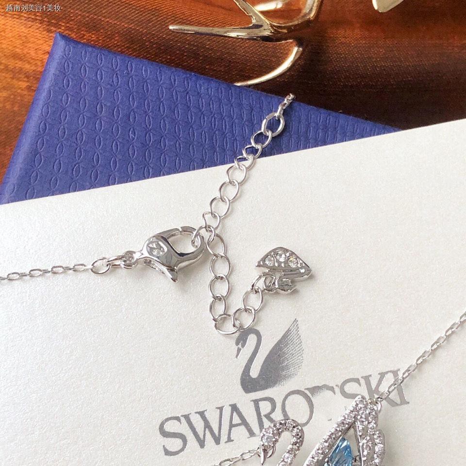 ✻№Shijia Blue Crystal Jumping Heart Clavicle Chain Swarovski Swan 125th Anniversary Women s Necklace Gift