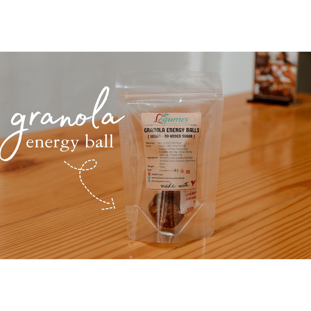 Viên bánh năng lượng Ngũ cốc Granola - Granola Energy Ball 120gr - [ LÉGUMES VIỆT NAM ]