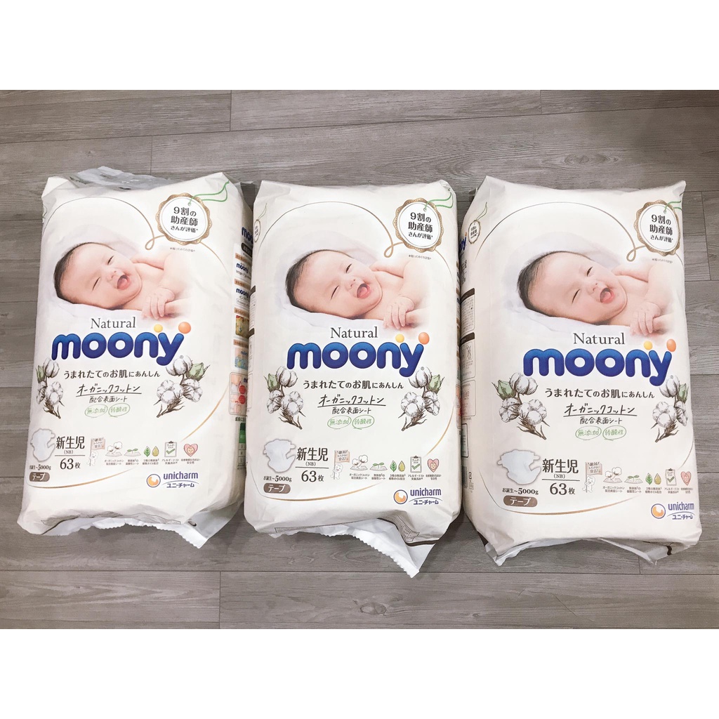 Tã/bỉm quần/dán Monny Natural newborn63/S58