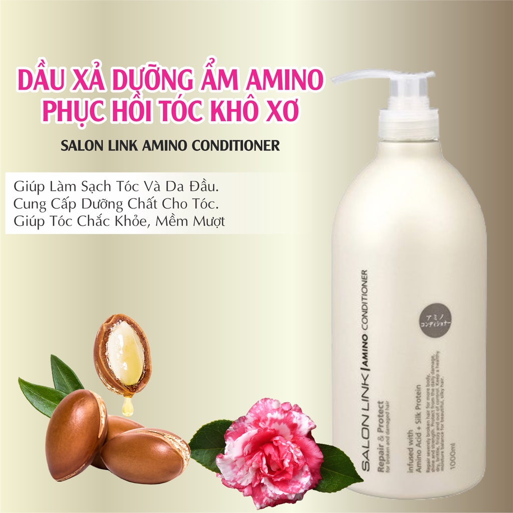 Dầu Xả Dưỡng Ẩm Salon Link Amino Conditioner Phục Hồi Tóc Khô Xơ (Chai 1000ml)