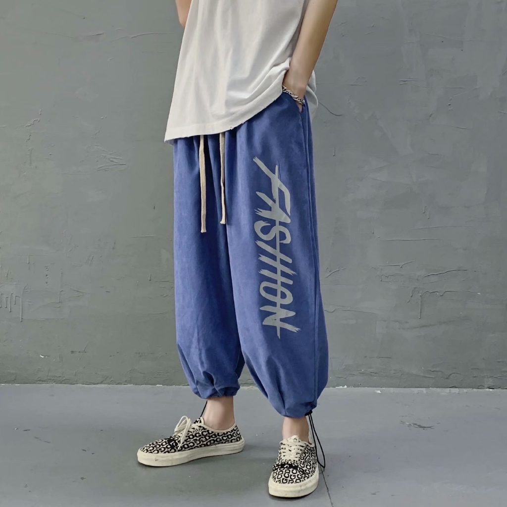 Hip Hop Style Printed Wide-leg Men's Long Pants