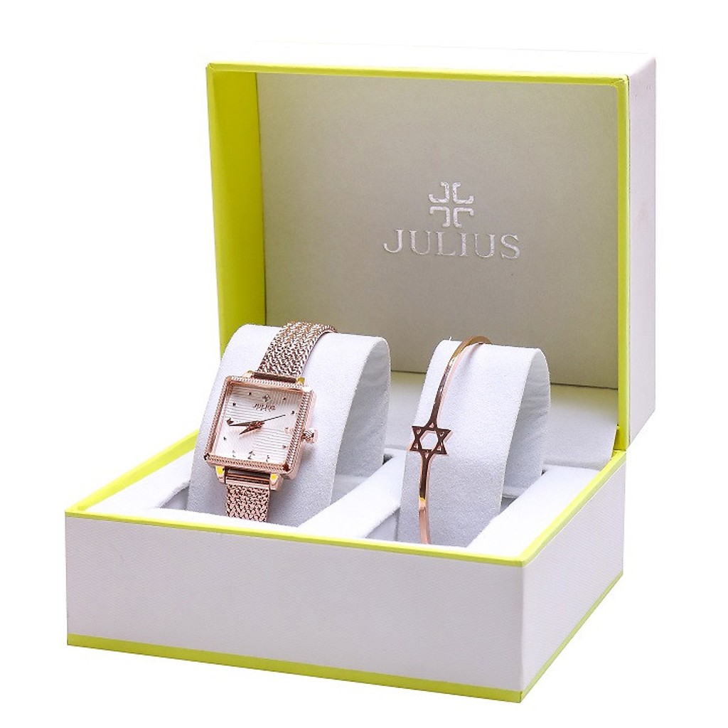 Combo đồng hồ nữ Julius Hàn Quốc ja-1220 và lắc tay thời trang Julius