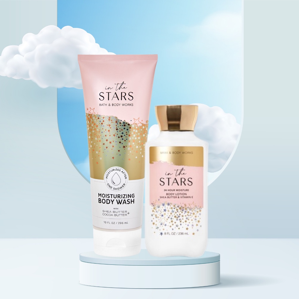 Kem Tắm Bath & Body Works In The Stars Cho Da Trắng Sáng Hương Thơm Nước Hoa Chai 296ml