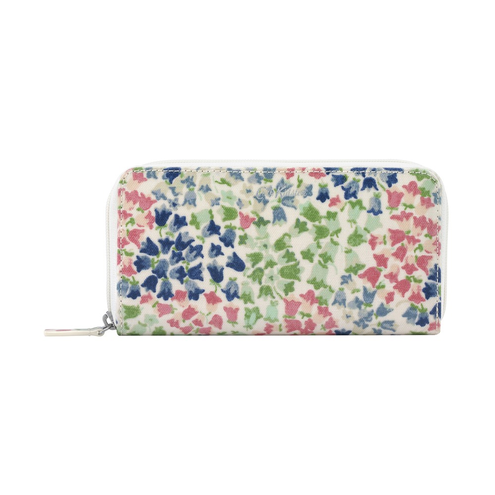 Cath Kidston - Ví cầm tay Continental Zip Wallet Tiny Painted Bluebell - 984829 - Warm Cream