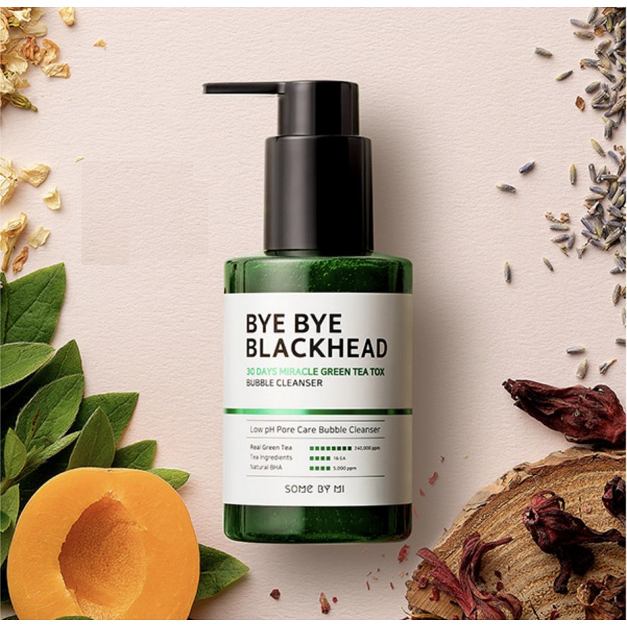 Sữa Rửa Mặt Sủi Bọt Loại Bỏ Mụn Đầu Đen Some By Mi Bye Bye Blackhead 30 Days Miracle Green Tea Tox Bubble Cleanser 120g