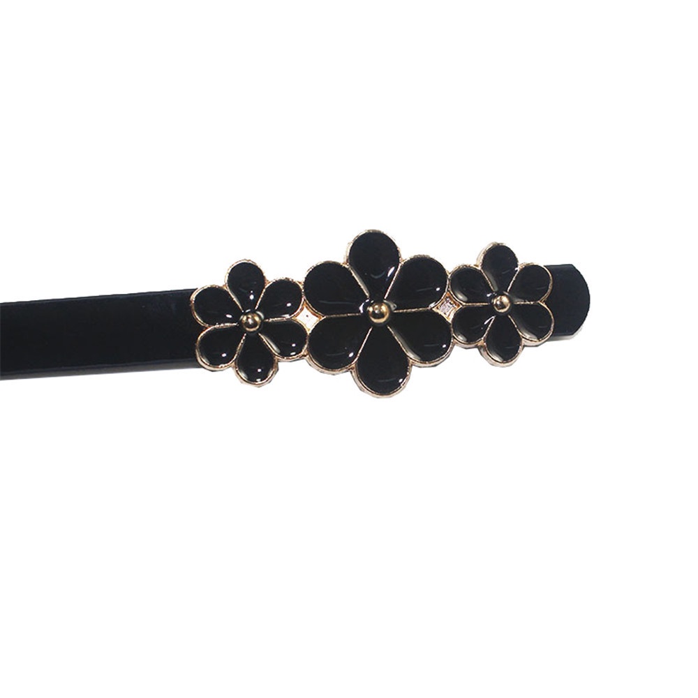 SmileFairyCC【COD &amp; Hàng Có Sẵn】Thắt Lưng Mỏng Co Giãn Đính Nút Hợp Kim Hình Hoa Thời Trang Sang Trọng Cho Nữ