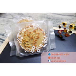 SALE Bộ khay túi đựng bánh 150g hoa vòng