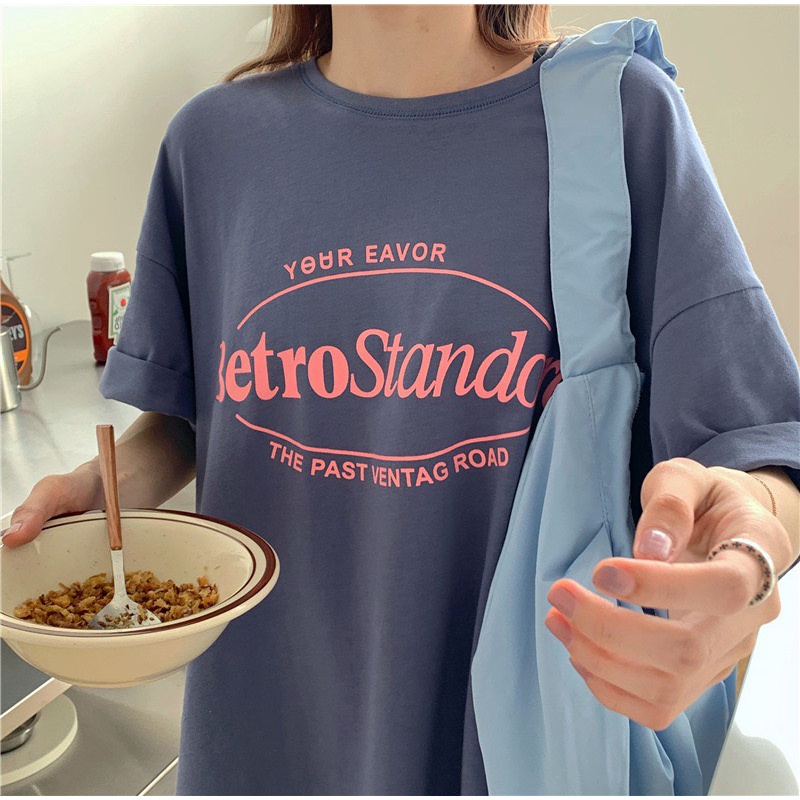 Áo thun xanh Betro NM chất thun cotton dầy dặn cầm nặng tay, màu xanh, from thụng tay lỡ