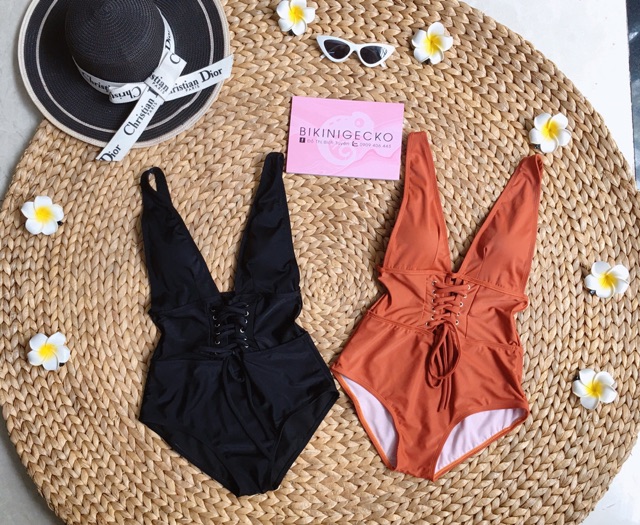 Bikini Đồ Bơi 1 Mảnh Cam Đất Xẻ Ngực Đóng Khuy GK0117 (Ảnh Thật) | BigBuy360 - bigbuy360.vn