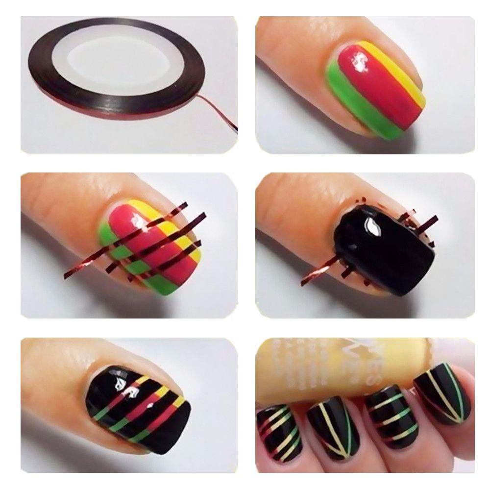 Set 3 Cuộn Băng Dính 3D Ánh Kim Trang Trí Móng Tay Nghệ Thuật