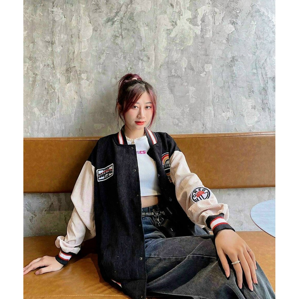 ÁO KHOÁC NHUNG NAM NỮ UNISEX KIỂU BOOMBER THÊU LOGO DEEP VIỀN TAY ĐỦ MÀU HỒNG, ĐEN, XANH CAO CẤP UTI ĐỦ SIZE | BigBuy360 - bigbuy360.vn