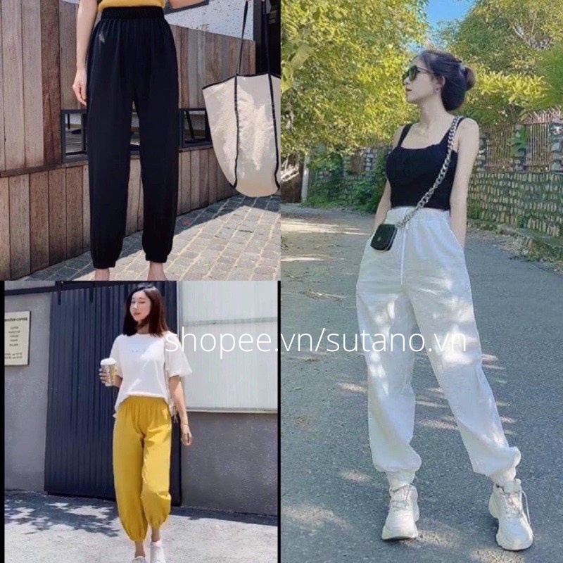 quần đũi dài nữ bom cạp chun co giãn dáng baggy mặc mát Q222 SUTANO