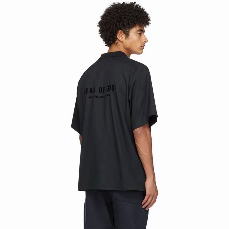 Áo Polo Fear Of God FOG Black Poplin 7th Collection - Áo Streetwear