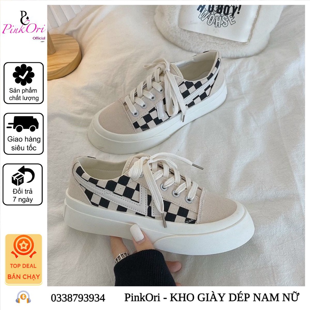 Mã SL2- Giày Thể Thao Nữ Cá Tính 2 Vạch Độn Đế - PinkOri