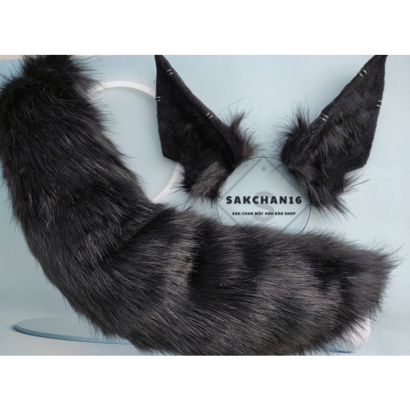 Bộ tai đuôi cáo đen hoá trang