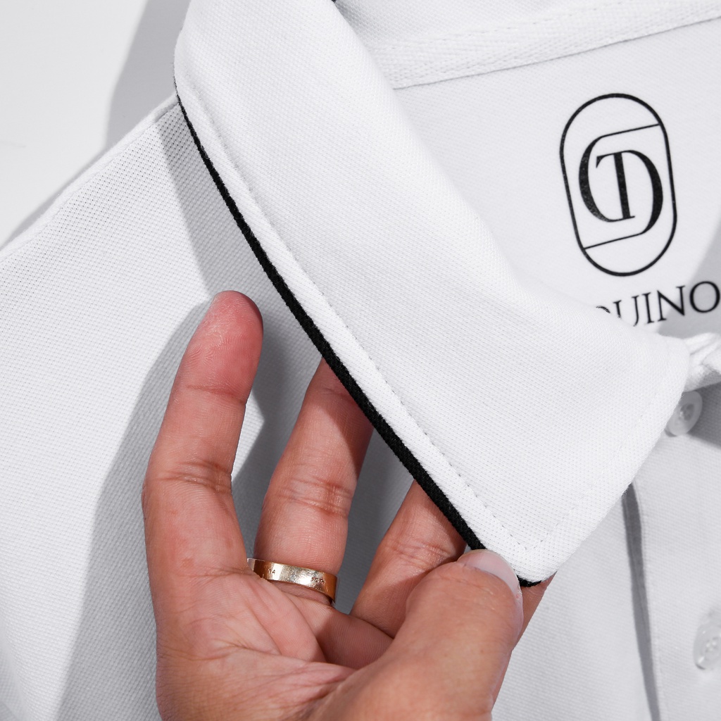 Áo Thun Nam  Polo  Cotton Mát Mịn, Thiết Kế Trắng Sang Trọng, Trắng