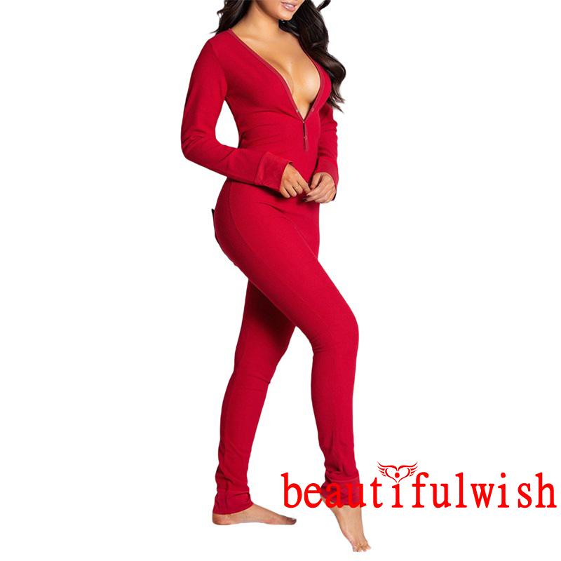 ✥Fd❀Bộ Đồ Ngủ Liền Thân Tay Dài Màu Trơn Dành Cho Nữ | BigBuy360 - bigbuy360.vn