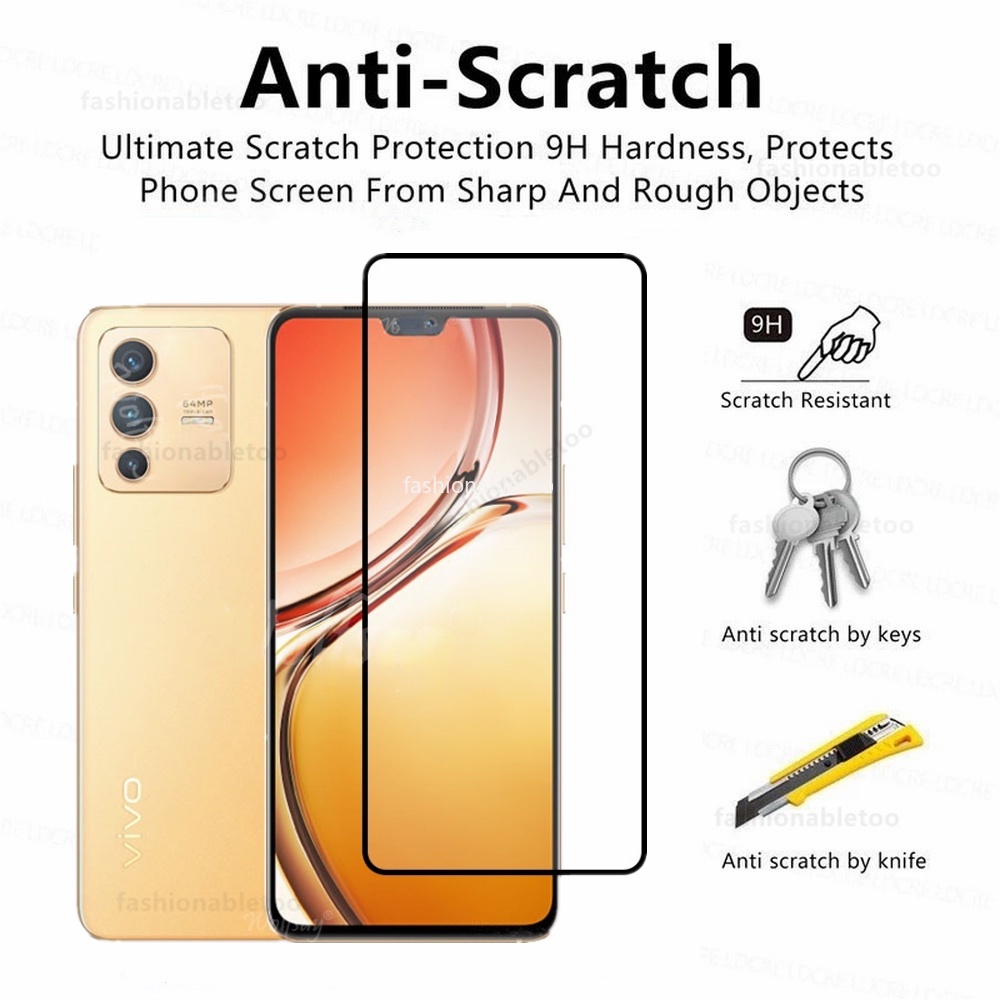 Kính Cường Lực Toàn Màn Hình 2 Trong 1 Cho Vivo V23 5G Y76 Y15S Y15A V23 V 23 Pro Y 76 72 15s 15a 4G 5G