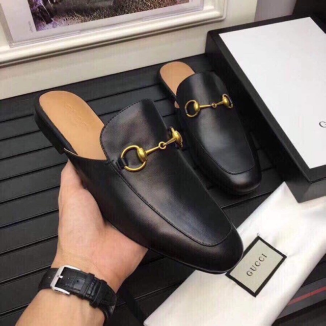 Giày Sục da trơn ⭐️ thiết kế cổ điển ⭐️ điểm nhấn khuyên vàng