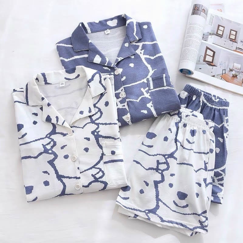 Bộ Đồ Ngủ Hình Gấu Siêu Dễ Thương Chất Liệu Cotton Mát Mẻ H&amp;N Fashion Shop