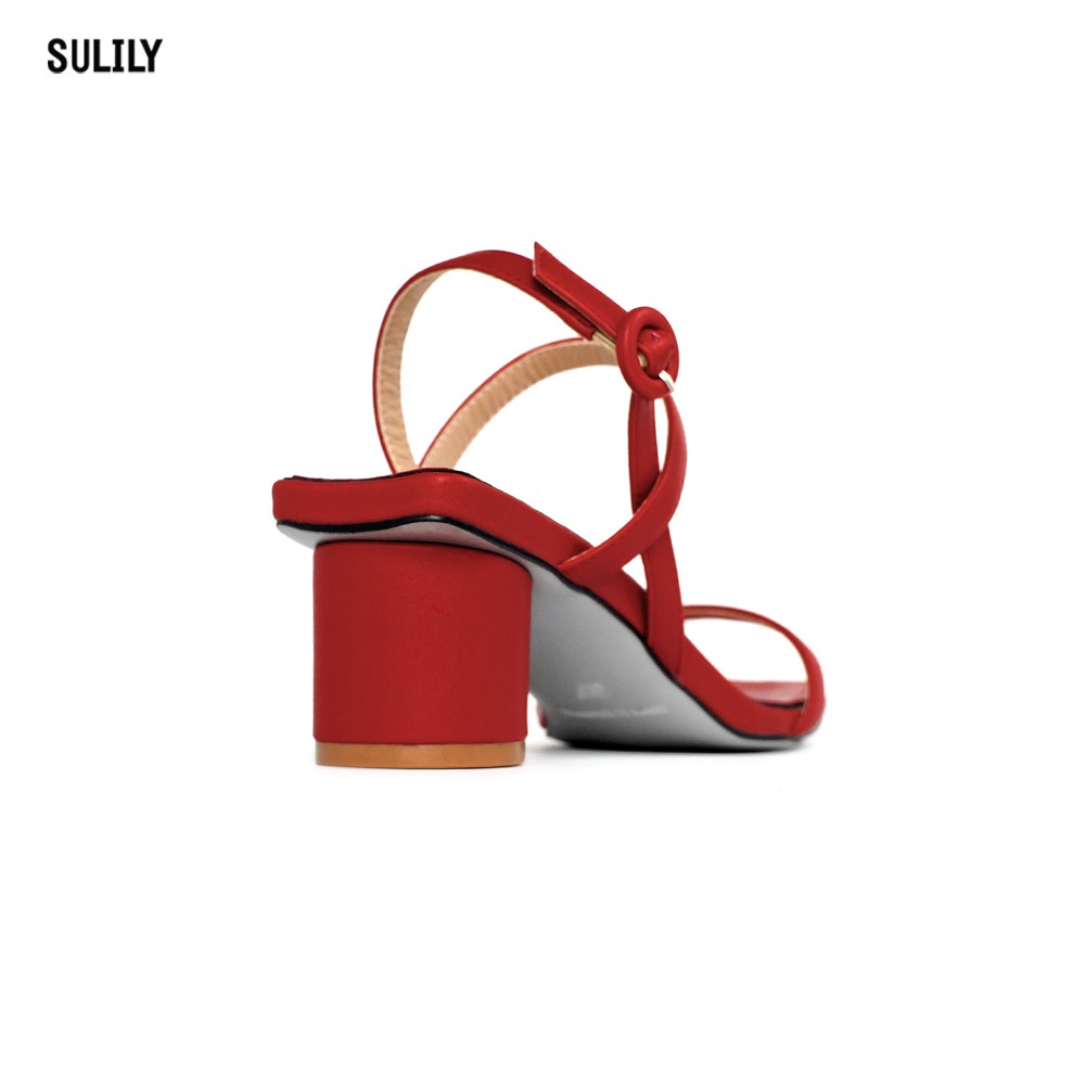 Giày Sandal Gót Trụ 5 phân Sulily SGT1-II20 màu đỏ