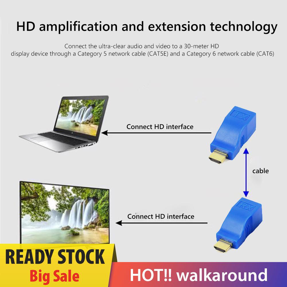 Bộ 2 Đầu Nối Dài Mạng Lan Rj45 4k Hdmi 30m Cat5E Cat6