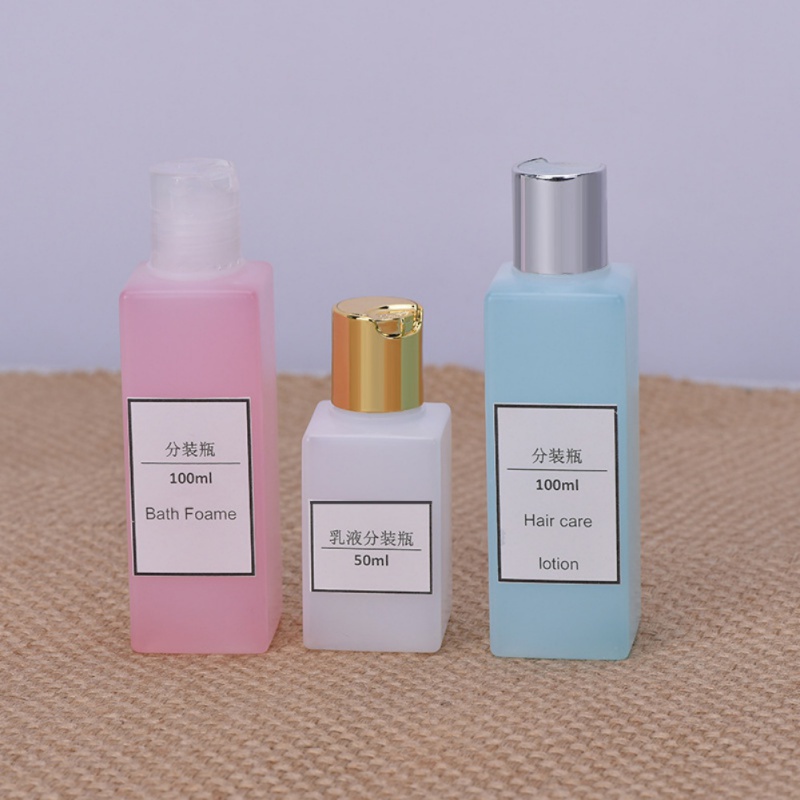 Chai Nhựa PE Hình Vuông Đựng Dầu Gội Sữa Tắm 100ml（no tags）