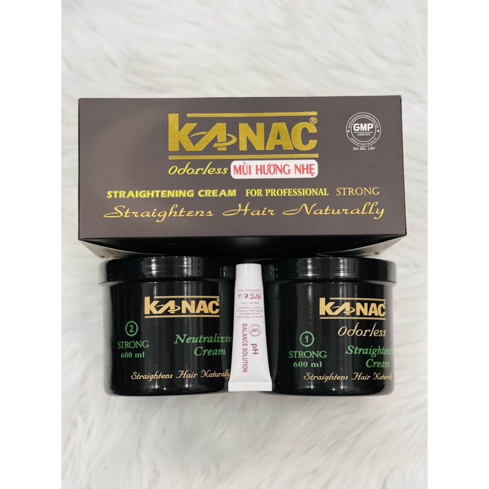 BỘ KEM DUỖI TÓC KANAC (ĐEN) 600ml duỗi tóc thẳng tự nhiên