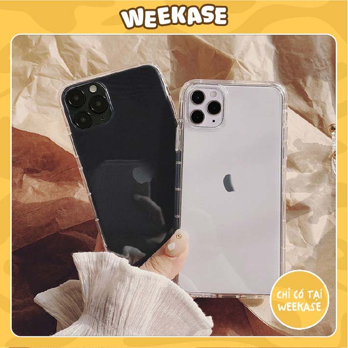 Ốp lưng iPhone trong suốt chống va đập Weekase không in hình, tất cả dòng máy