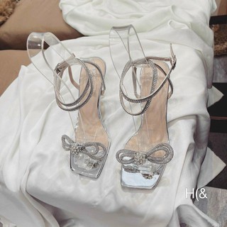 Dép cao gót nữ màu bạc ( Full size 35-39)