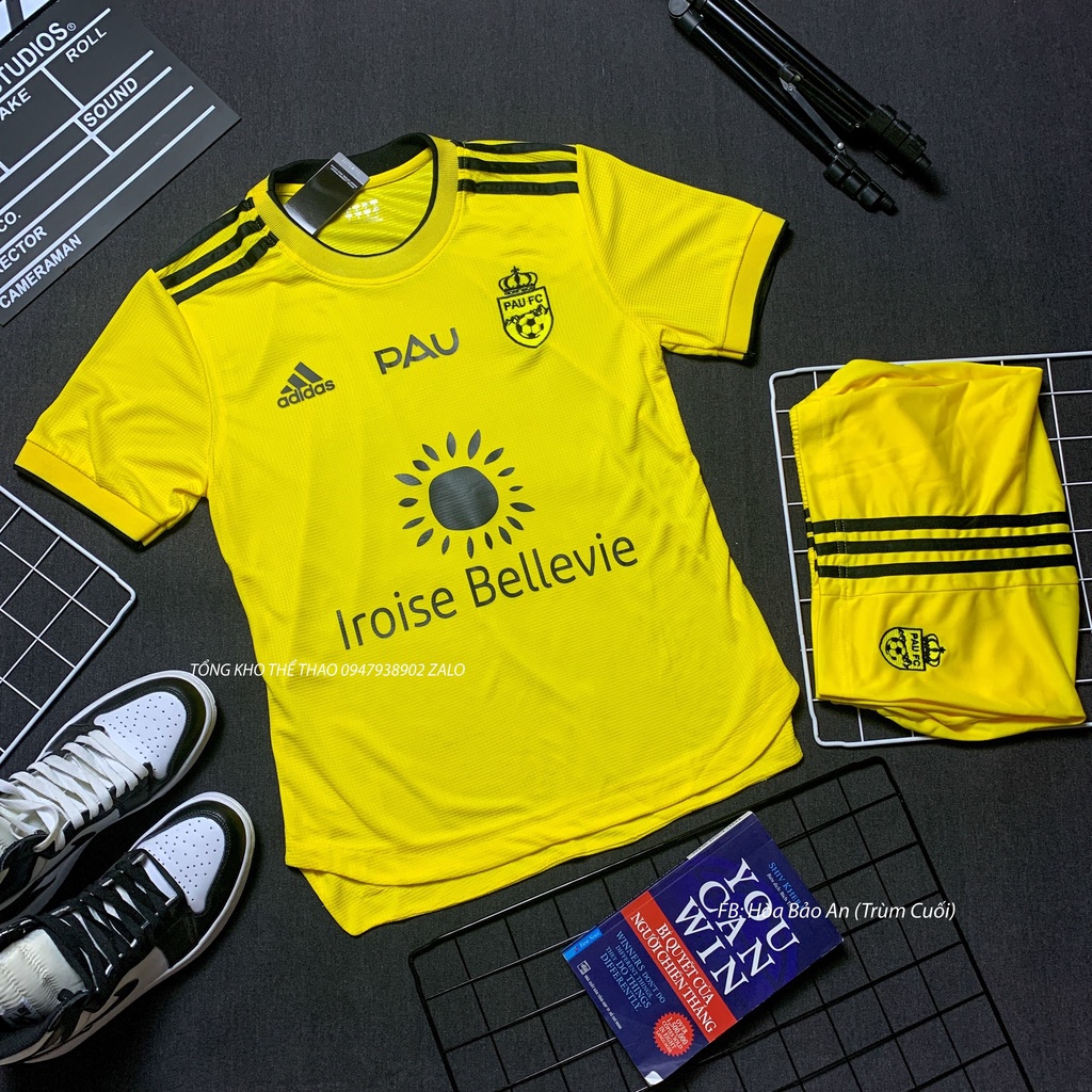 Bộ Quần Áo Bóng Đá Cầu Thủ Quang Hải-Quần Áo Bóng Đá CLB Pau FC- Vải Gai Thái Cao Cấp