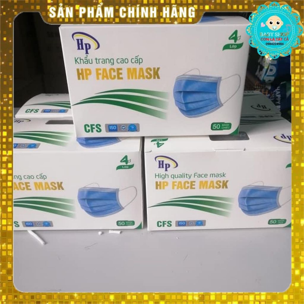 Combo 5 Hộp Khẩu  Trang Y Tế 4 Lớp - Hộp 50 Chiếc - Kháng Khuẩn, Chống Giọt Bán