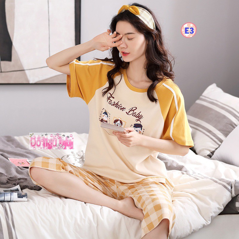 Đồ ngủ Cộc Tay quần lửng E38 (cotton Mềm Mịn)