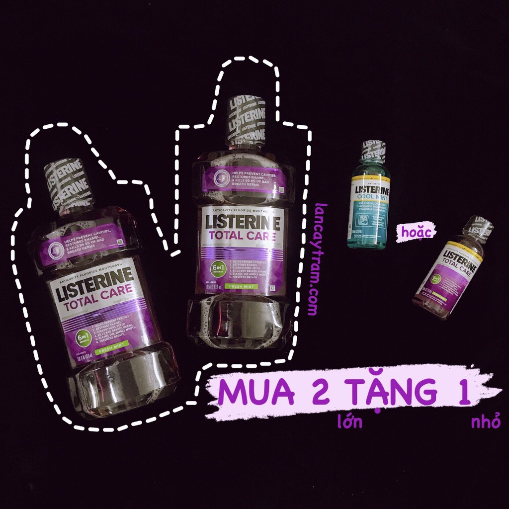 [MUA 2 TẶNG 1] NƯỚC SÚC MIỆNG DIỆT KHUẨN LISTERINE MỸ TOTAL CARE FRESH MINT (1lít x 2 chai + 95ml x 1 chai)