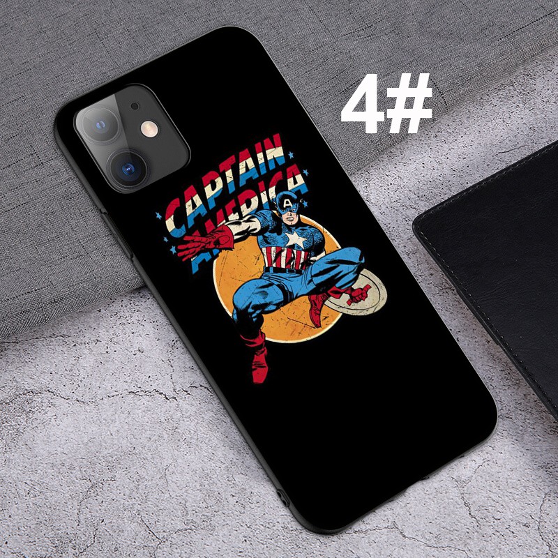 Ốp lưng silicon họa tiết Captain America cho iPhone XR X Xs Max 7 8 6s 6 Plus 7+ 8+ 5 5s SE 2020