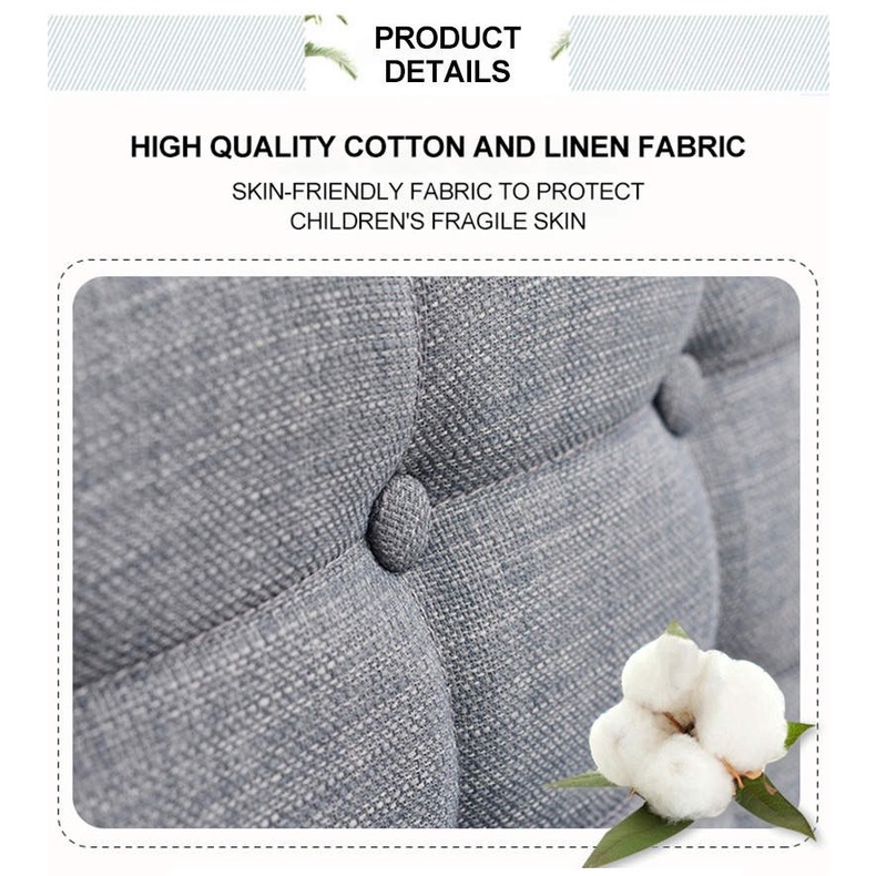 Ghế đọc sách cho bé làm từ 100% gỗ cao su tự nhiên và vải linen cotton với đệm êm giúp con thêm yêu đọc sách