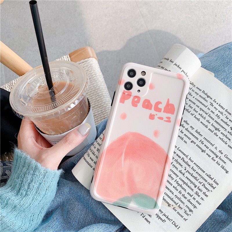 Ốp lưng iphone Đào khổng lồ IMD dày dặn viền nổi 5/5s/6/6plus/6s/6splus/7/7plus/8/8plus/x/xs/11/12/pro/max/plus/promax | BigBuy360 - bigbuy360.vn