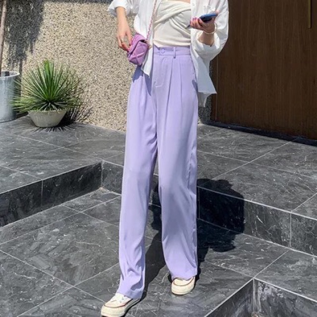 Quần culottes Vero một cúc bọc - dài che mắt cá chân