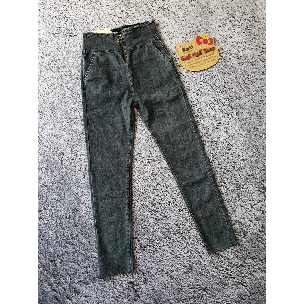 QUẦN JEAN NỮ CẠP SIÊU CAO TÔN DÁNG, QUẦN NỮ CẠP CAO QUA RỐN (hình thật) | BigBuy360 - bigbuy360.vn